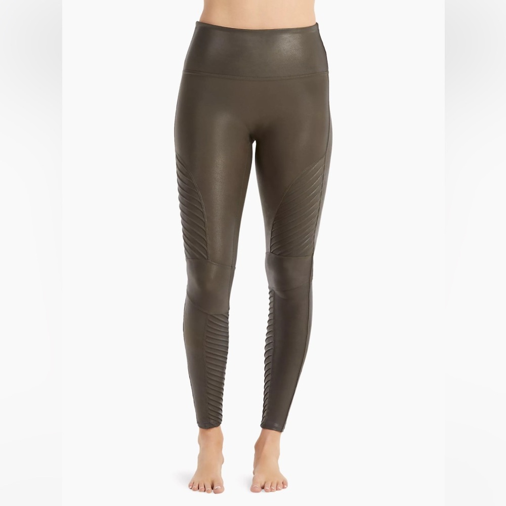 SPANX Faux Leather Moto Leggings - Picture 3 of 5
